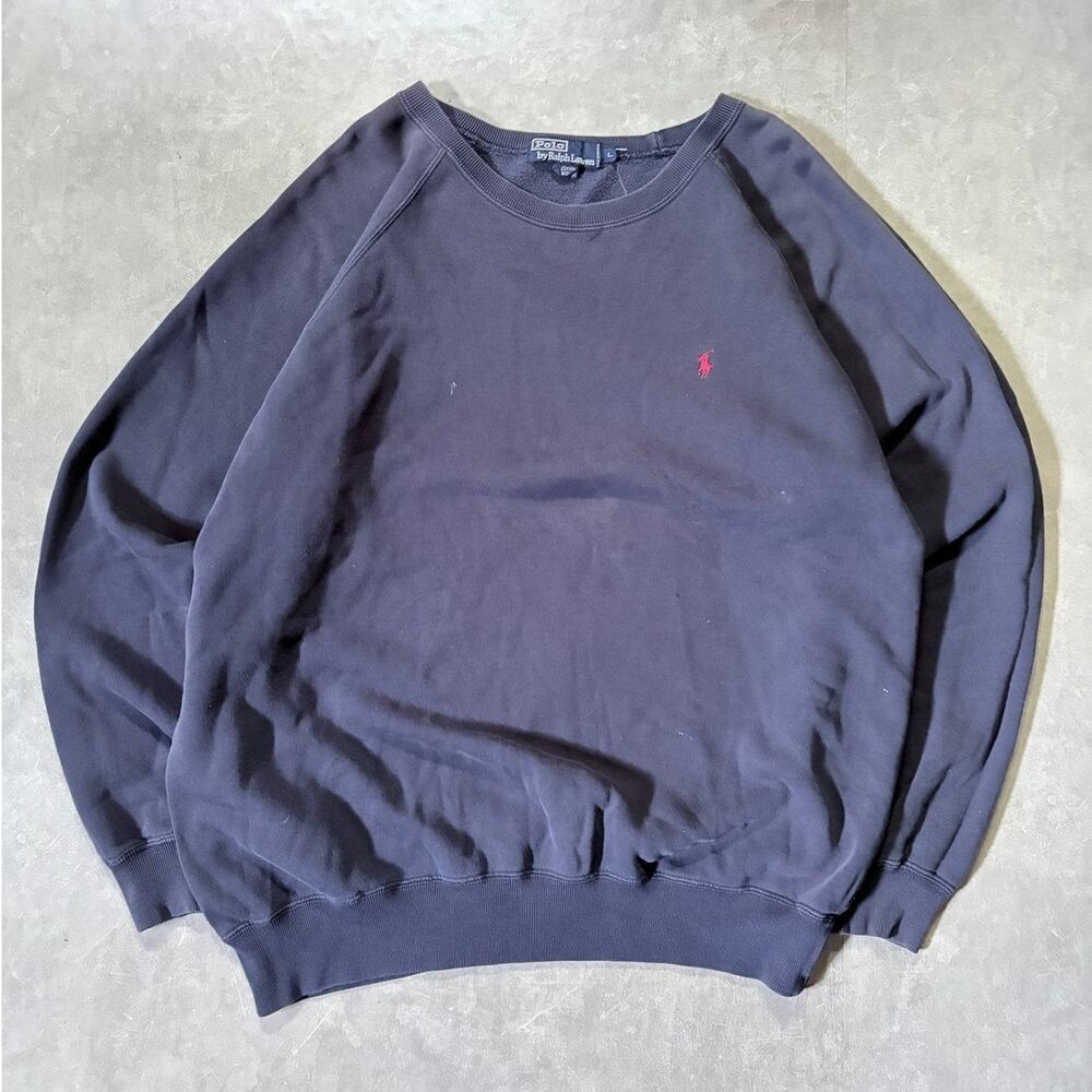 90s Vintage Polo Ralph Lauren Navy Crewneck -L